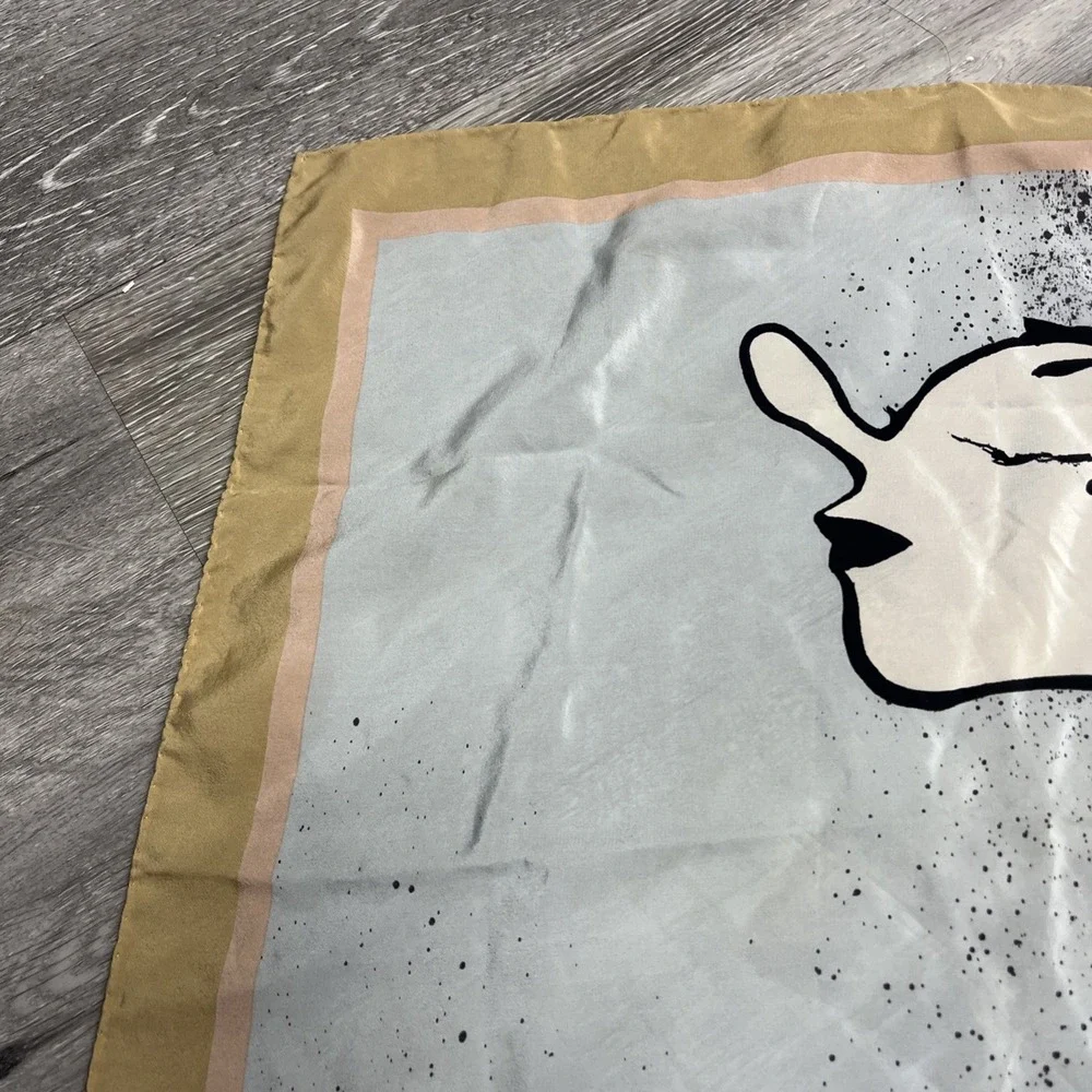 MOSCHINO Silk Scarf Olive Oyl Popeye 100% Silk Made In Italy
